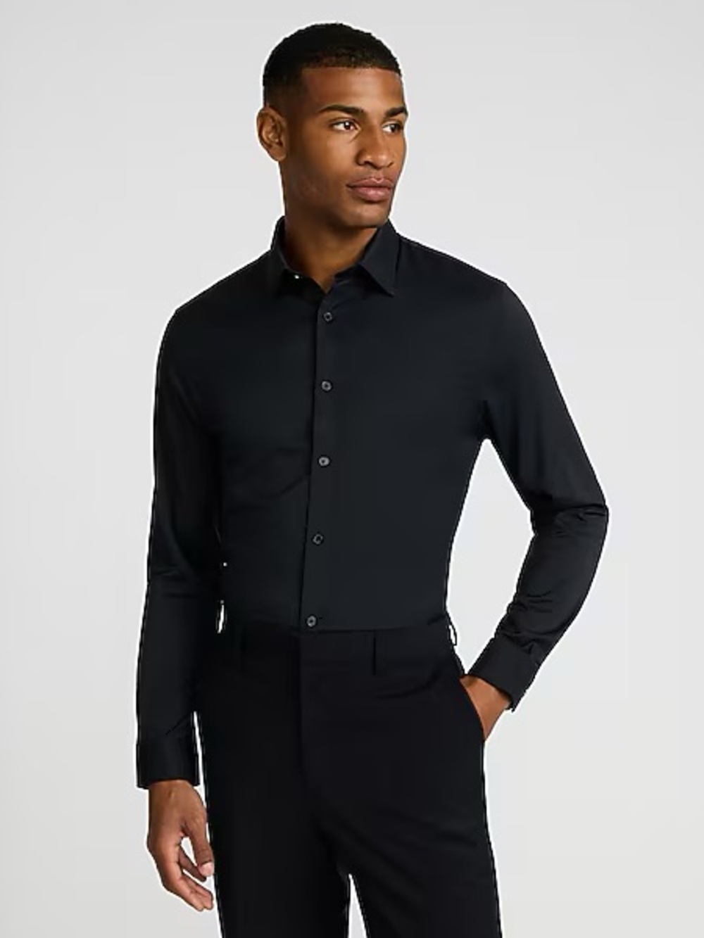Express Slim Fit Black Dress Shirt